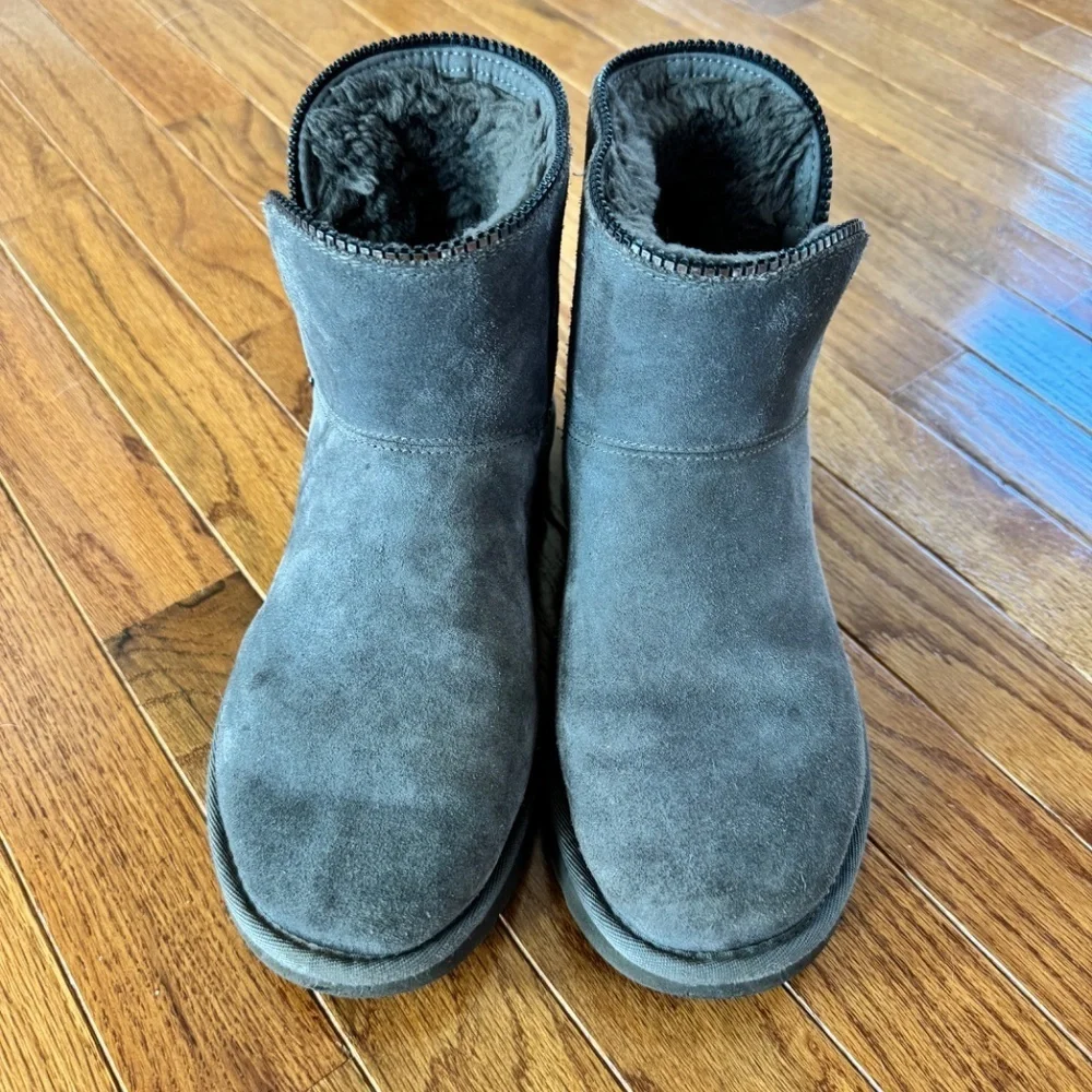 UGG Women's Mini Florence Boot, Charcoal Gray, Size 7